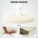Sedia da Ufficio Ergonomica con Braccioli Regolabili, Schienale a Rete e Poggiatesta, Grigio - immagine 7