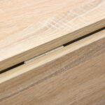 Tavolo Consolle a Ribalta con Vano Mensola, Tavolino da Salotto e Cucina, Tavolo a Ribalta, Pieghevole, Salvaspazio, Color Legno e Bianco, 118x80x72cm - immagine 9