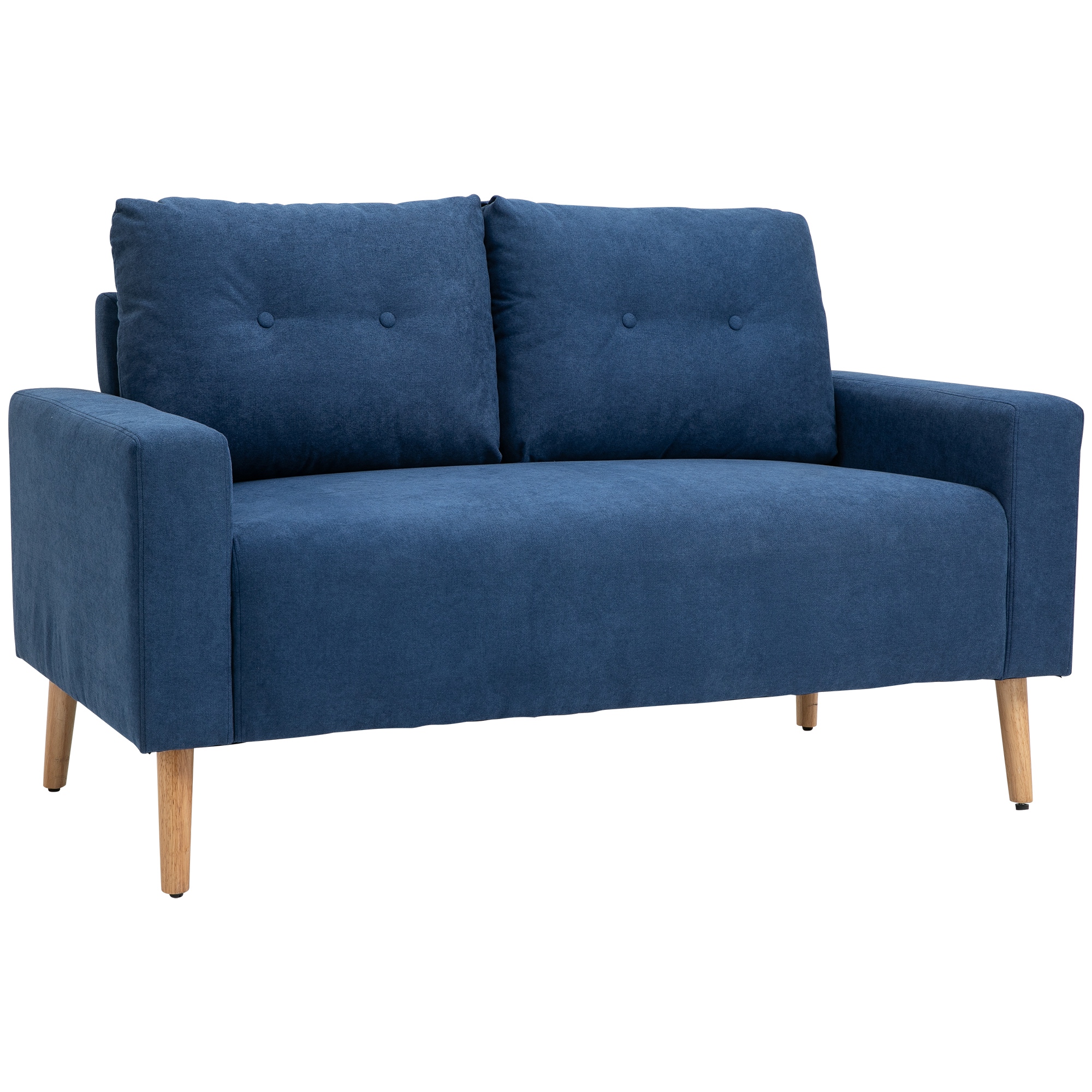 rbf50b194945445e3.jpg Divano 2 Posti Moderno e Trapuntato in Stile Nordico, in Poliestere e Legno, 145x76x88 cm, Blu - immagine 1