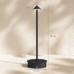 Lampada da Tavolo Touch Ricaricabile con USB, Regolabile 30K/45K/65K, Autonomia 4-8 Ore, Nero - immagine 3