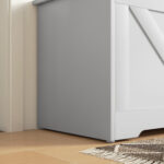 Cassapanca in Legno con Cerniere di Sicurezza, Panca Contenitore Capacità 127L, 1x40x45cm, Bianco - immagine 9