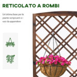 Fioriera da Esterno con Grigliato in Legno per Piante Rampicanti, 60x30x122,5 cm, Marrone - immagine 5