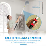 Kit di Pulizia per Casa e Ufficio con Asta, Spolverino per Ragnatele, Spolverino in Microfibra e Spolverino per Ventilatore - immagine 4