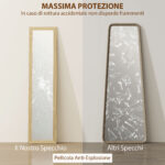 Specchio Verticale da Parete o da Terra con Cornice in MDF, 37x40x155 cm, Quercia e Trasparente - immagine 7