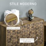 Mobile da Ingresso Moderno con Decori Dorati e Gambe in Acciaio, 99x39x75,5cm - immagine 5