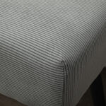 Panca Fondo Letto a Trapunta in Tessuto Effetto Velluto a Coste e Acciaio, 1x36x45 cm, Grigio - immagine 8