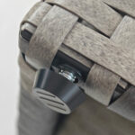 Fioriera con Grigliato per Rampicanti con 2 Vasi in Acciaio e Rattan PE, 57x30x107cm, Grigio - immagine 9