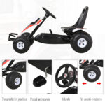 Go-Kart a Pedali Bianco per Bambini 3-6 Anni con Sedile Regolabile, Ruote in Plastica, Freno a Mano e Cambio - immagine 6