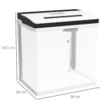 Acquario 28L a Illuminazione LED con Fori di Ventilazione e Pompa, in Vetro e ABS, 38x26x38cm - immagine 3