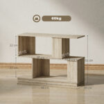 Tavolino da Caffè Moderno a S con 3 Ripiani per Soggiorno e Salotto, 90x30x61 cm, Legno - immagine 3