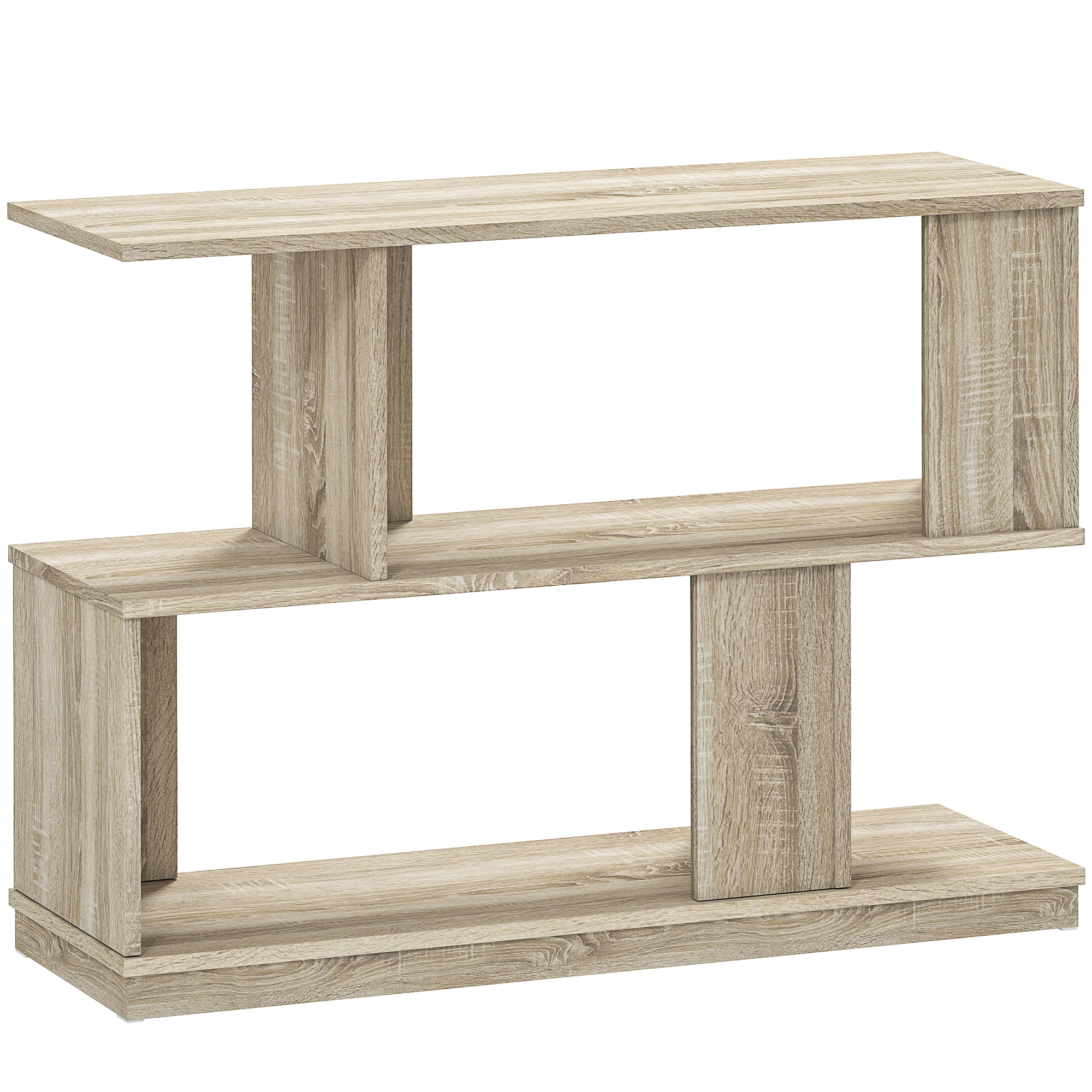 t90f451993380d2ef.jpg Tavolino da Caffè Moderno a S con 3 Ripiani per Soggiorno e Salotto, 90x30x61 cm, Legno - immagine 1