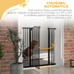 Cancelletto per Cani Estensibile con 4 Viti Regolabili, in Metallo e Plastica, 74-1x94 cm, Nero - immagine 5