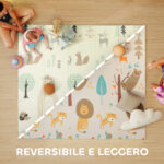 Tappeto per Bambini 0-6 Anni a Tema Bosco con Superficie Impermeabile in XPE Multicolore, 196x176x1,5 cm - immagine 4