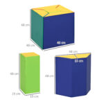 Set Costruzioni Morbide per Bambini con 5 Blocchi a Rettangolo e Trapezio, in PU e EPE, 48,3x19,1x48,3 cm, Multicolore - immagine 3