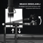 Macchina Pettorali ad Altezza Regolabile in Acciaio, 150x150x60-85 cm, Nero - immagine 5