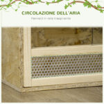 Terrario per Rettili in Legno con Porte in Vetro Scorrevoli e Pannelli in Rete, 60x29,5x29,5cm - immagine 7