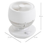 Ventilatore da Tavolo 3 Velocità, Oscillazione 70° e Inclinazione 90°, 27x27x34cm, Bianco e Nero - immagine 3