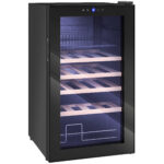 Cantinetta Frigo per Vino da 63L con Ripiani Regolabili per 16 Bottiglie e 25 Lattine, 43x45x74 cm, Nero