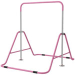 Sbarra per Trazioni Pieghevole per Bambini 3-8 Anni con Altezze Regolabili in Acciaio, 154x106,2x88,5-128,5cm, Rosa