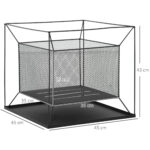 Braciere da Giardino a Legna Portatile con Attizzatoio 45x45x43cm Nero - immagine 3