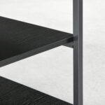 Carrello Porta Stampante a 3 Ripiani con 4 Ruote, Legno e Acciaio, 50x50x52,5cm, Nero - immagine 9