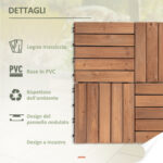 Piastrelle per Esterni Pavimento in Legno, Set 27 Pezzi Montaggio a Incastro, 30x30x2,5cm - immagine 5