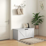 Cassapanca in Legno con Cerniere di Sicurezza, Panca Contenitore Capacità 127L, 1x40x45cm, Bianco - immagine 2