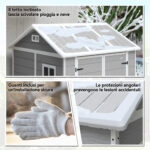 Casetta da Giardino in Resina con Pavimento, 2 Porte con Blocco, Finestra, 1,8x1,8m, Grigio - immagine 9