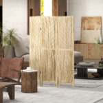 Paravento da Interno Pieghevole a 3 Ante a Spina di Pesce in Legno, 120x1,6x170 cm - immagine 2