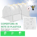 Mini Serra da Giardino e Balcone in Plastica PE e Acciaio con Chiusura a Zip, 99x71x60 cm - immagine 5