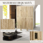 Paravento da Interno Pieghevole a 3 Ante a Spina di Pesce in Legno, 120x1,6x170 cm - immagine 5