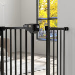 Cancellino per Cani Regolabile con Chiusura Automatica, in Acciaio e Plastica, 74-1x77 cm Nero - immagine 9