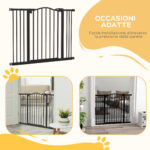 Cancelletto per Cani Estensibile con 4 Viti Regolabili, in Metallo e Plastica, 74-1x78 cm, Nero - immagine 6
