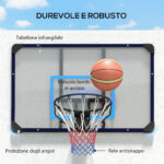 Canestro Basket da Muro con Tabellone Infrangibile e Cerchio in Acciaio, 113x61x73 cm - immagine 5