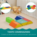 Set Costruzioni Morbide per Bambini con 5 Blocchi a Rettangolo e Trapezio, in PU e EPE, 48,3x19,1x48,3 cm, Multicolore - immagine 6