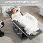 Poltrona Reclinabile Elettrica con Telecomando e Poggiapiedi, in Tessuto Effetto Velluto, 80x83x104 cm, Nera - immagine 9