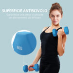 Set 2 Manubri Esagonali da 2x6kg in Metallo e Plastica con Impugnatura Antiscivolo, 22x10x10 cm, Azzurro - immagine 6