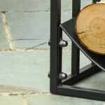 Portalegna da Interno ed Esterno in Metallo con Ripiano Curvo, Fino 60kg di Legna, Nero, 60,5x36x46,5cm - immagine 8