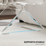 Tavolino Basso Geometrico a 2 Livelli  in Acrilico con Gambe Triangolari, 40x30x45 cm, Trasparente - immagine 5