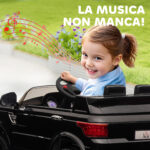 Macchina Elettrica per Bambini 3-6 Anni con Telecomando, Luci LED e Clacson, in PP e Metallo, 110x68x52 cm, Nero - immagine 8
