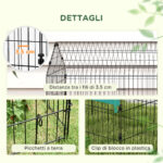 Gabbia per Conigli da Esterno e Interno a Casetta con Tettuccio, 220x85x103cm, Verde - immagine 7