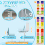 Set Scrivania e Sedia per Bambini Regolabili, Banco Scuola con Piano Inclinabile, Cassetto, Scaffale, Blu - immagine 5