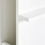 Scrivania a Muro Pieghevole e Salvaspazio con Ripiani, per Casa e Ufficio, in Truciolato e MDF, 60x21,5x50 cm, Bianco - immagine 8