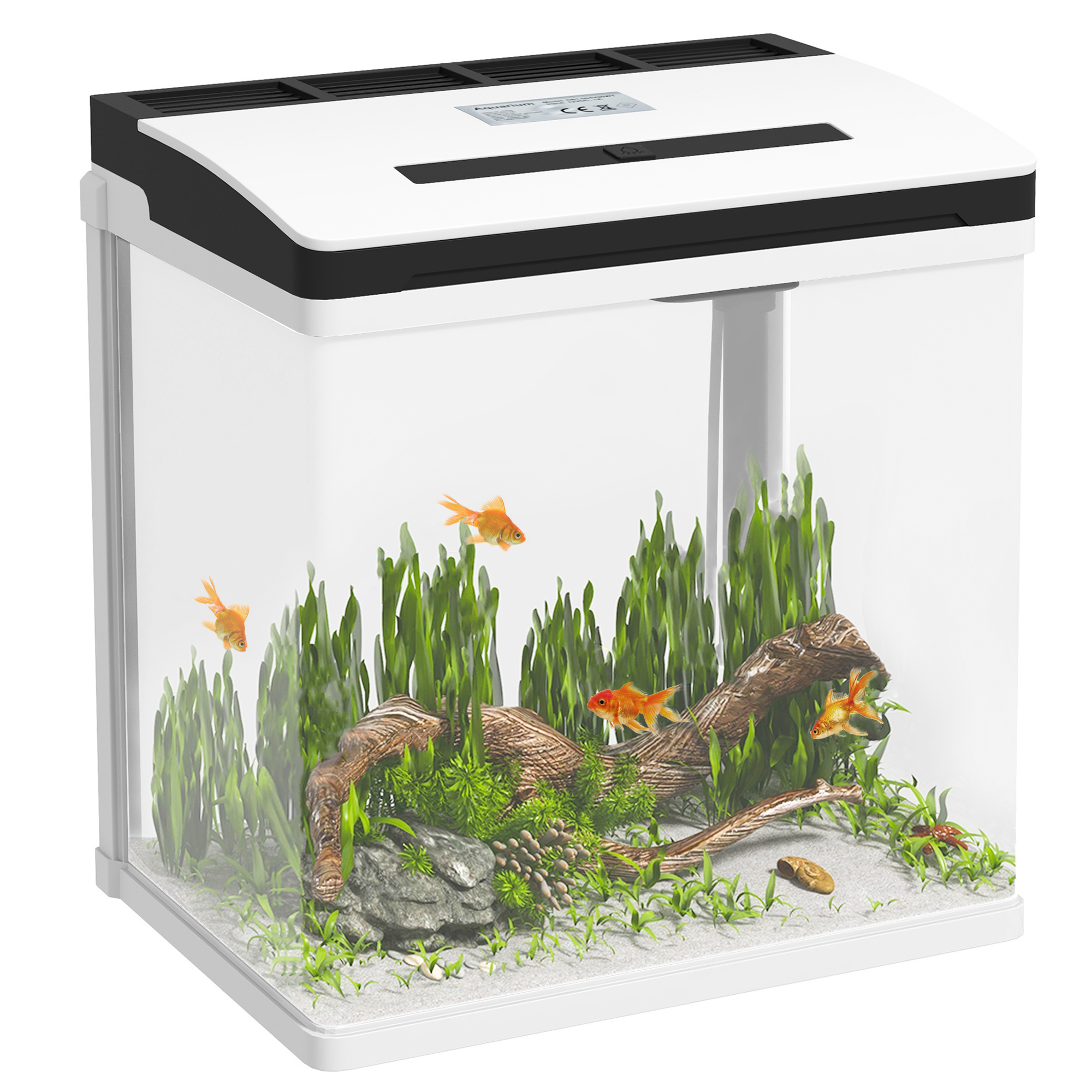 viz57918c38ebbcb4.jpg Acquario da 13L a Illuminazione LED con Fori di Ventilazione, in Vetro HD e ABS, 29x20x30,5 cm - immagine 1