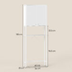 Mobile Bagno Sopra WC e Lavatrice con Armadietto e Ripiano Aperto, 64x20x180 cm, Bianco - immagine 3