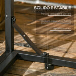 Legnaia da Esterno in Metallo con Tetto in Policarbonato, Capacità 21kg, 185x67x185, Nero - immagine 6