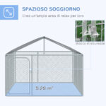 Recinto per Cani e Animali Domestici da Esterno con Copertura Impermeabile, 230x230x175 cm - immagine 4