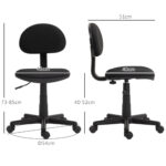Sedia da Ufficio Girevole ad Altezza Regolabile, in Tessuto Elastico, Spugna e Acciaio, 43x51x73-85 cm, Nero - immagine 3