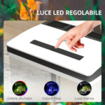 Acquario 28L a Illuminazione LED con Fori di Ventilazione e Pompa, in Vetro e ABS, 38x26x38cm - immagine 5