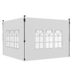 Pareti per Gazebo 3x3 o 3x4 con Finestrelle Incluse, in Plastica e Tessuto Oxford, 295x195 cm, Bianco